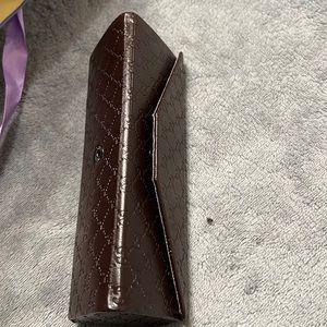 GUCCI Brown Logo Print Hard Shell Foldable  Sunglasses Case Only